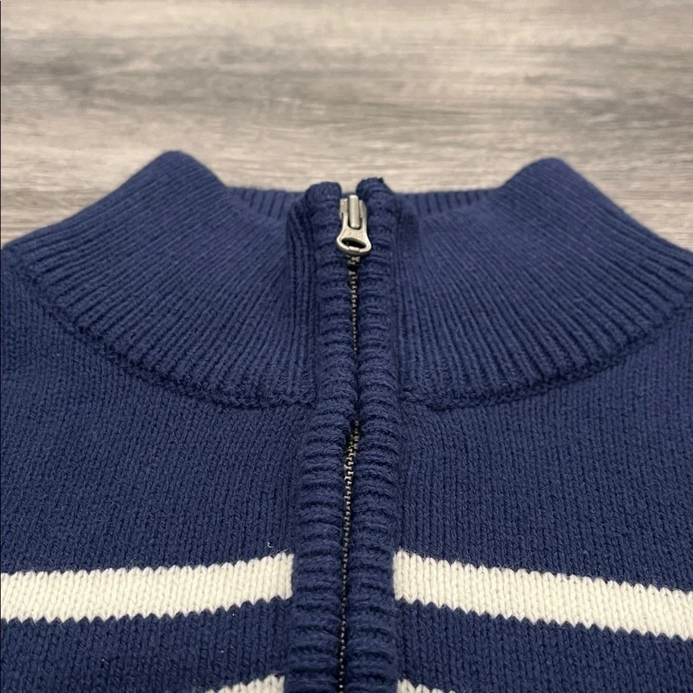 OshKosh B'gosh Navy and White Striped Turtleneck Sweater